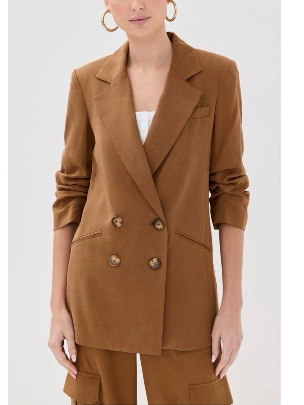 Veronica Beard Rupert Double-Breasted Blazer in Whiskey Size 8 - Picture 3 of 15